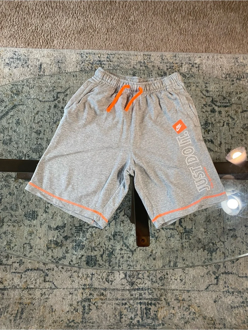 Nike Kids Gray & Orange Hoodie and Shorts Set